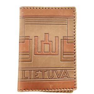 LIETUVA leather bill fold wallet from Lithuania Vintage never used